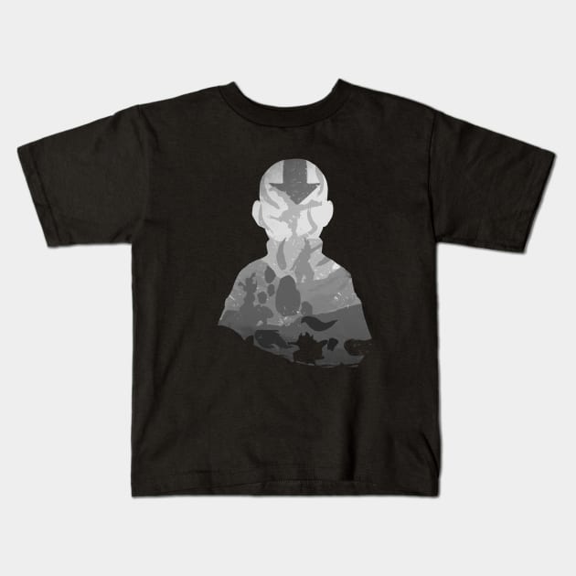 Monochrome Avatar Kids T-Shirt by FanFreak